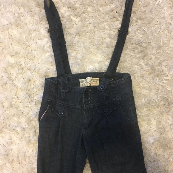 ✅ Vintage soft denim suspender pants - Picture 3 of 7